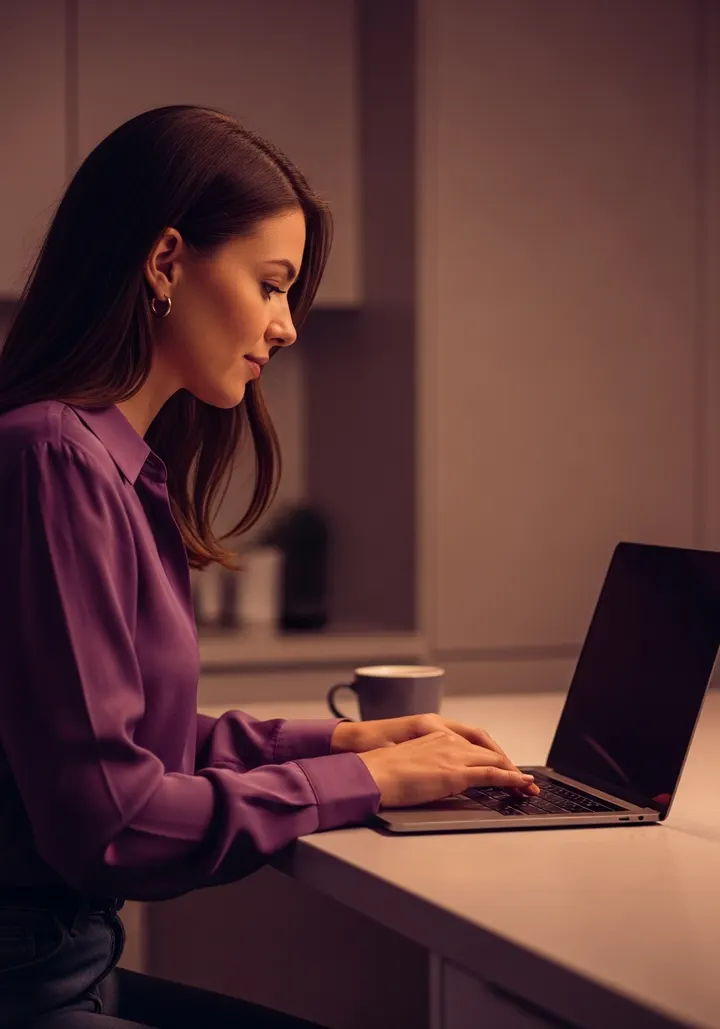 Woman submitting a custom removal request on her laptop