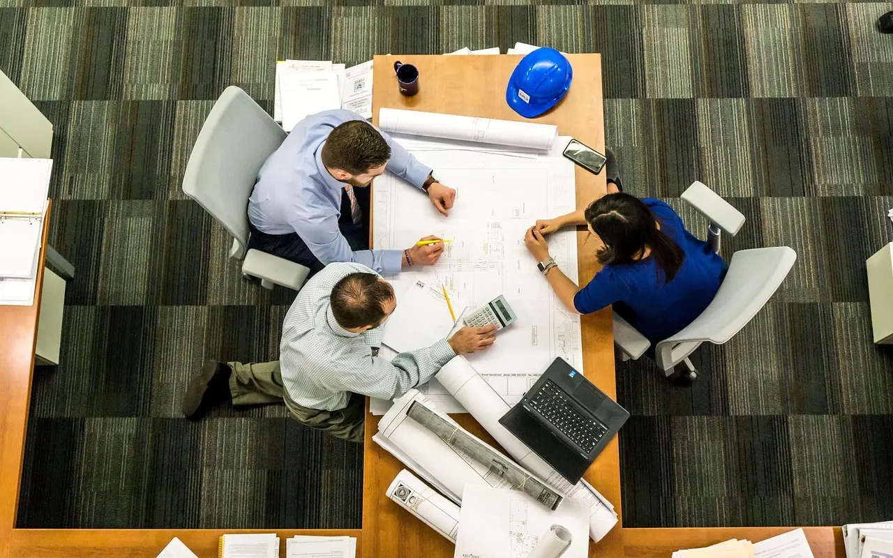 A team working together in an office