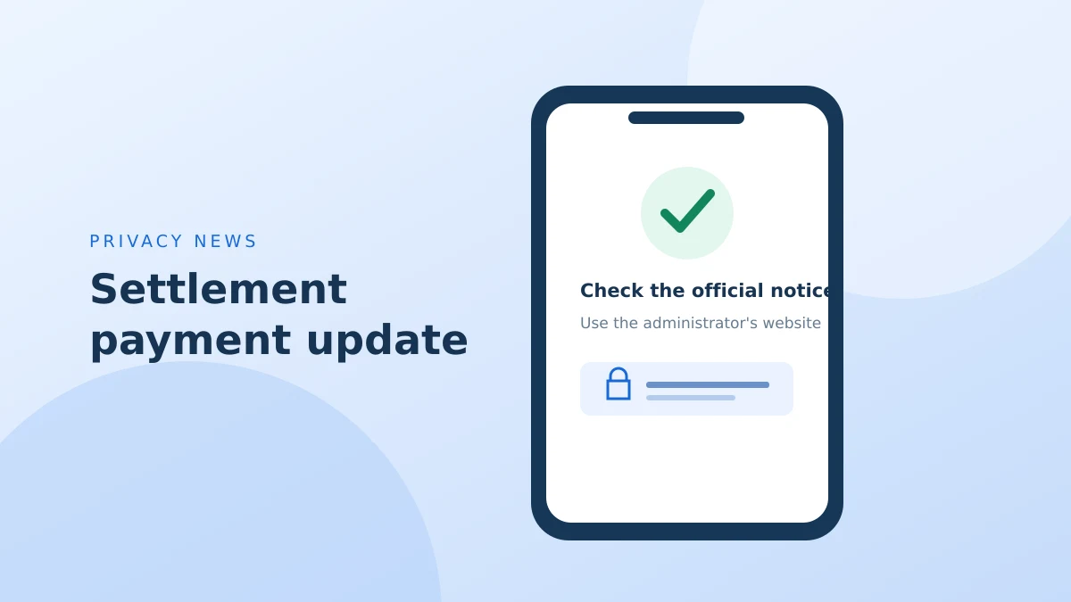 Editorial illustration of checking a settlement update. Not a payment confirmation or Cash App interface.