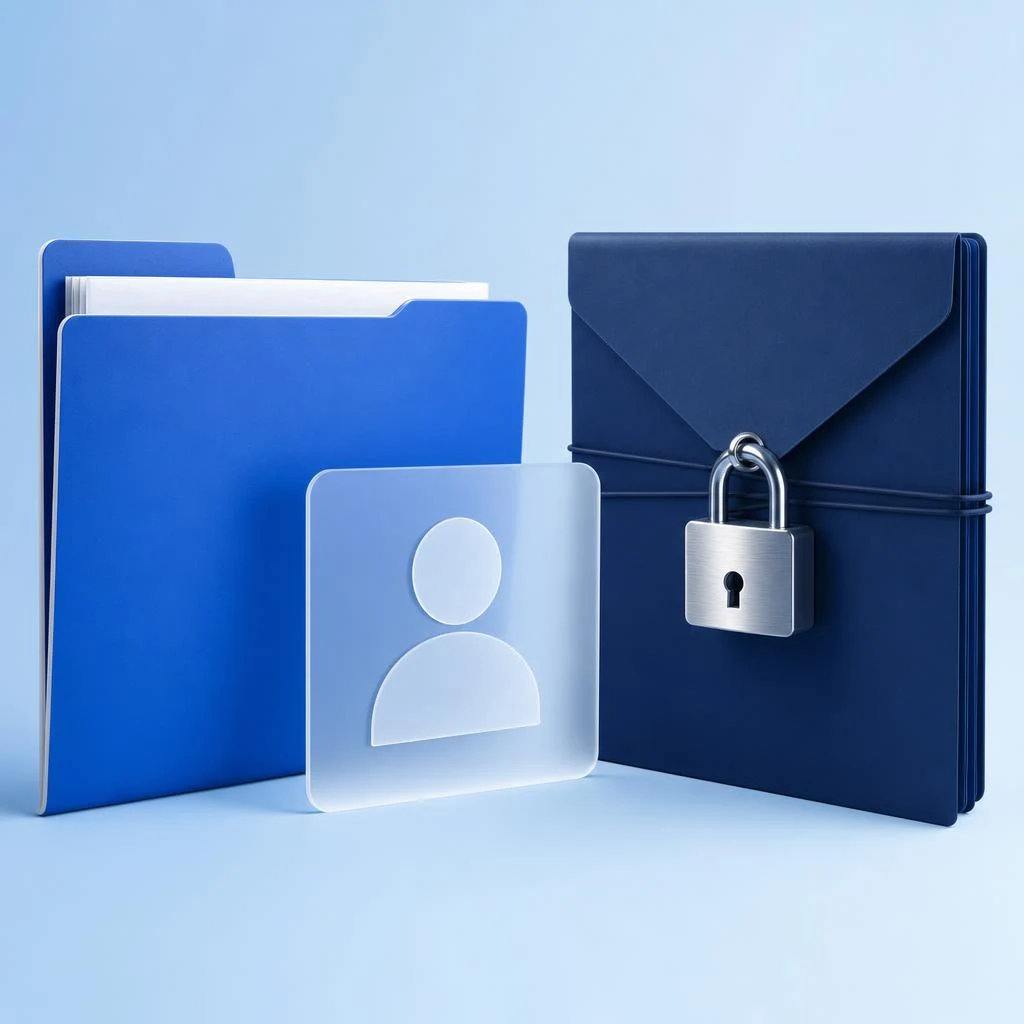 Original conceptual artwork representing personal-profile privacy, not a broker screenshot.