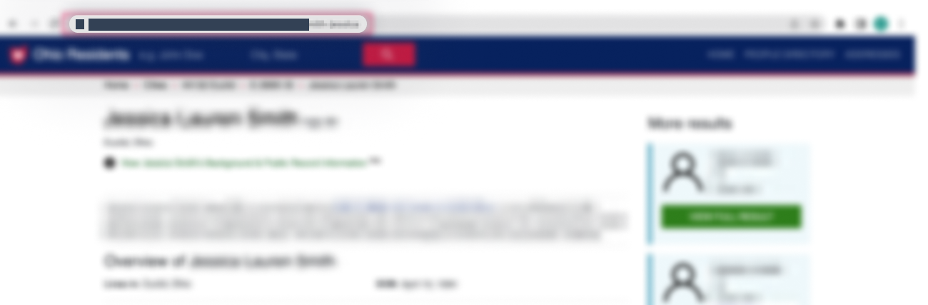 Historical profile address and record interface example for Ohio Resident Database. Example identifying details are obscured where needed.