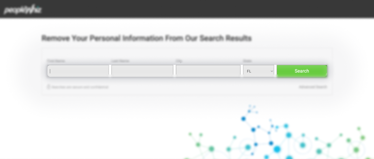Historical Look yourself up at https://www.peoplewhiz.com/optout and click “Search” interface example for PeopleWhiz. Example identifying details are obscured where needed.