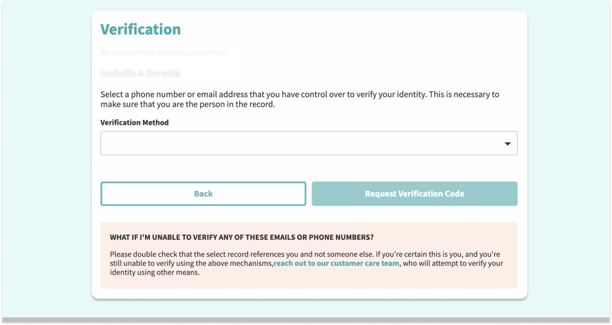 Historical PeopleConnect ownership-verification options interface example for ZabaSearch. Example identifying details are obscured where needed.