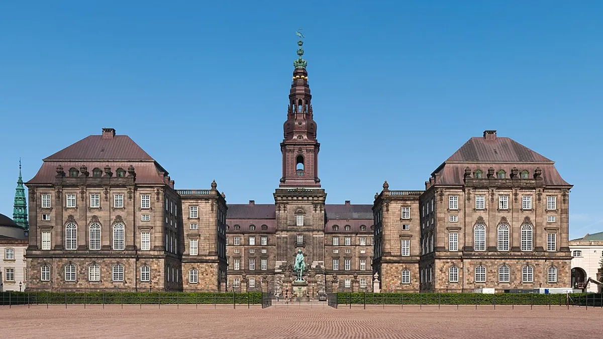 Christiansborg Palace in Copenhagen, a file photograph illustrating the Danish public-sector story.